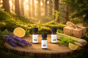 Entspannung des Waldes Set mit Lavendel, Zitrone, Zitronengras